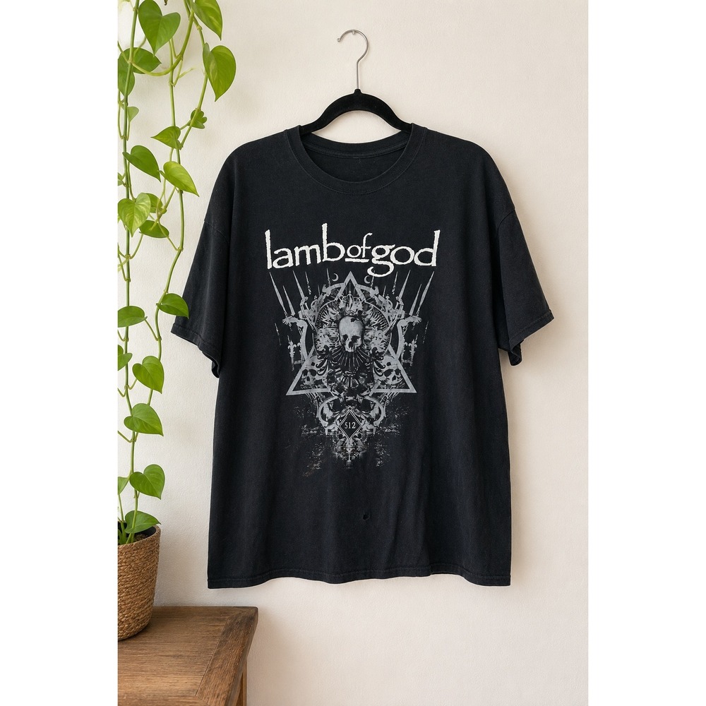 Lamb of God 2016 Concert Band T Shirt Distressed Faded Grunge Metal Men's M Goth